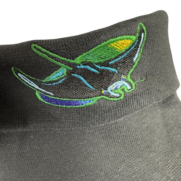 Vtg Majestic Diamond Collection Tampa Bay Devil Rays Shirt XXL Black Turtleneck - Picture 10 of 12